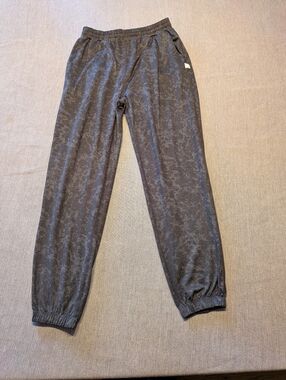 Vuori Miles Ankle Pant Women's Black Marble Stretch Pull On Leisure Size